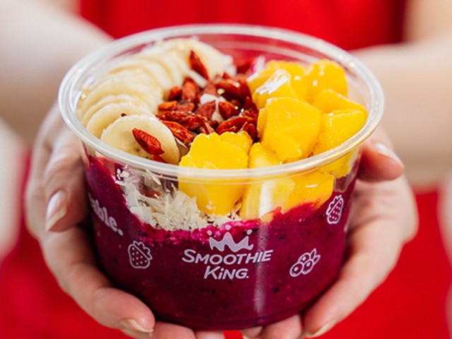 Smoothie King
Multiple locations in Louisville and New AlbanyNaturally, the go-to for fruit smoothies also offers açai and pitaya bowls. Choose from eight different blends, like the pitaya-based Hive Five and the Açai-based Go Go Goji Crunch.