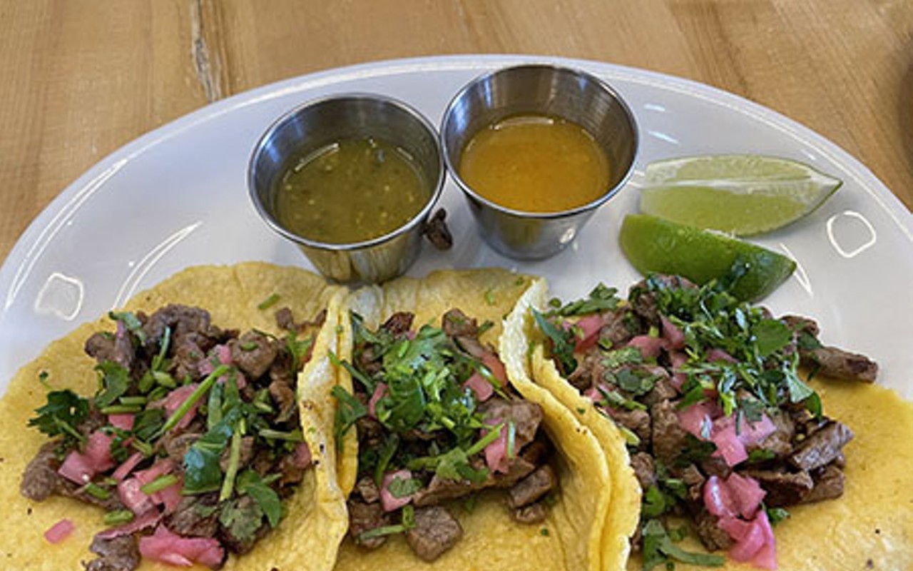 A trio of tacos from ConHuevos Tacos