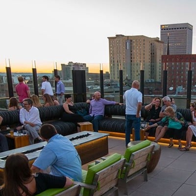 8UP Elevated Drinkery and Kitchen350 W. Chestnut St.This Rooftop Patio is great in all seasons. With fireplaces,&#148;IgLous&#148; in chilly weather, a killer city view, 8UP is for sure a favorite spring and summer spot. It's a perfect stop before a show at the Mercury Ballroom or the Louisville Palace.