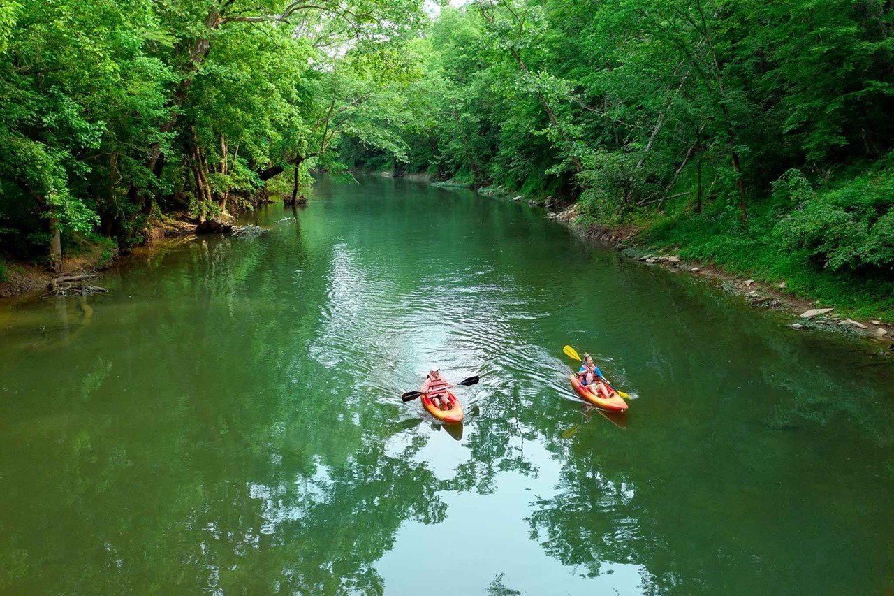 Cave Country Canoes
Milltown, Indiana
Deep in Indiana&#146;s &#147;cave country,&#148; this outfit lets you rent a kayak or a canoe and ride down the mighty Blue River. Half day trips last 2-4 hours, full days are 5-7 hours, and two day trips include camping. 
