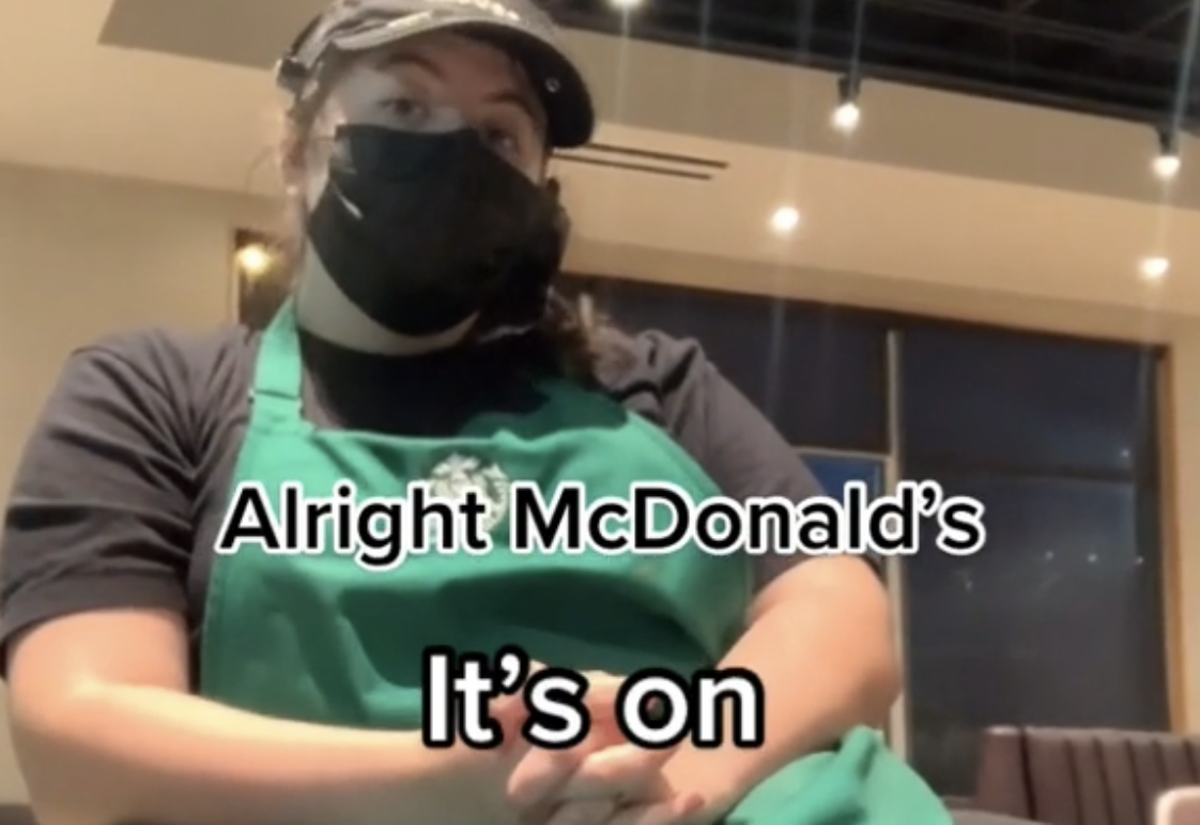 A Jeffersonville Starbucks employee prepares to wage war on McDonald's