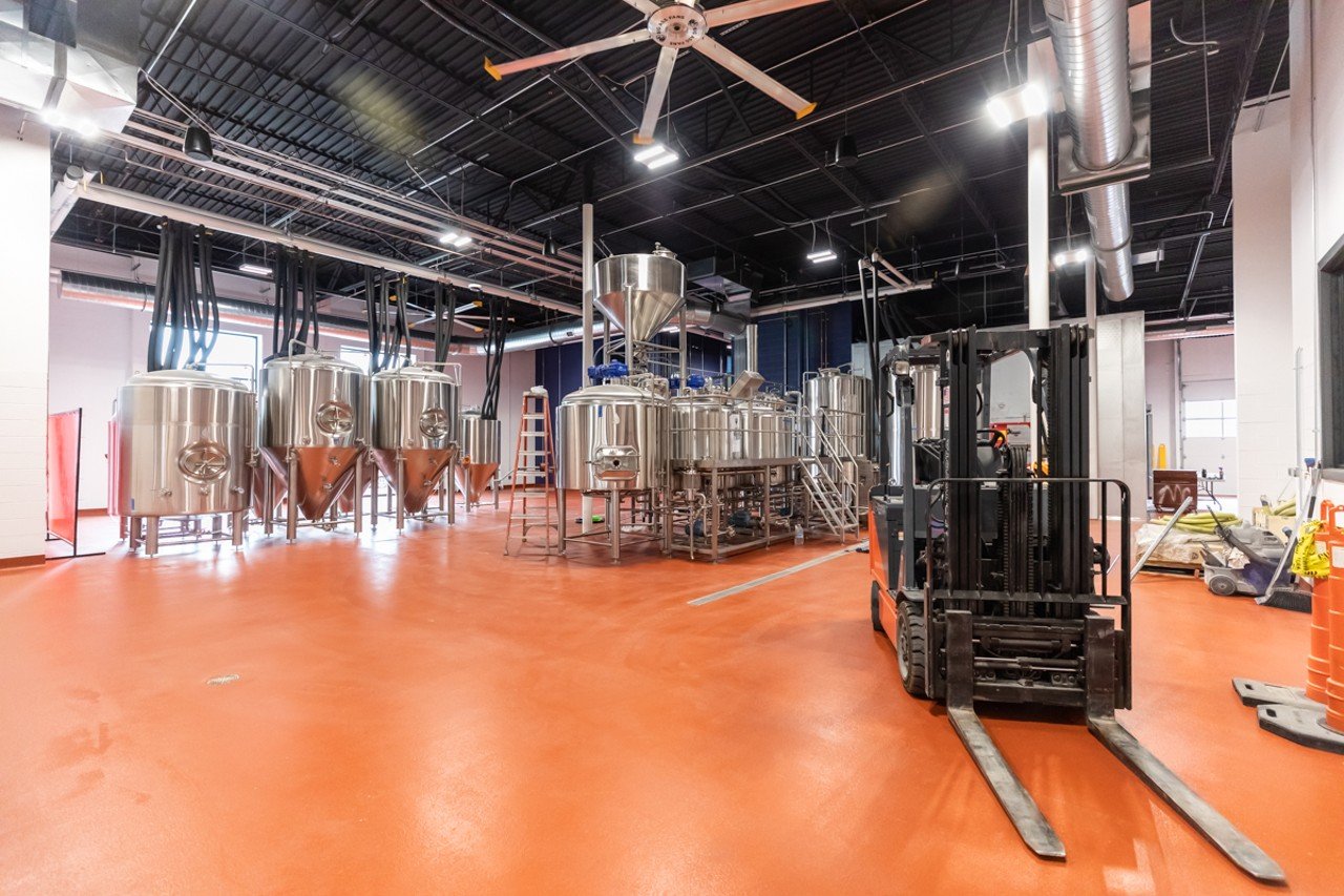 The 5,000 square foot brewery production area.