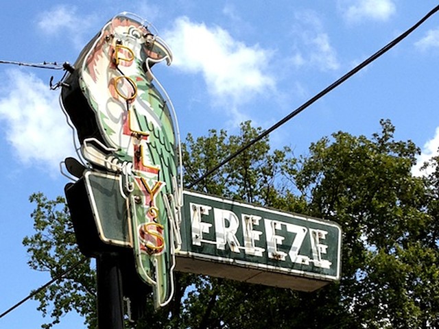 The familiar neon parrot at Polly's Freeze has long lured visitors to the Southern Indiana road trip destination.