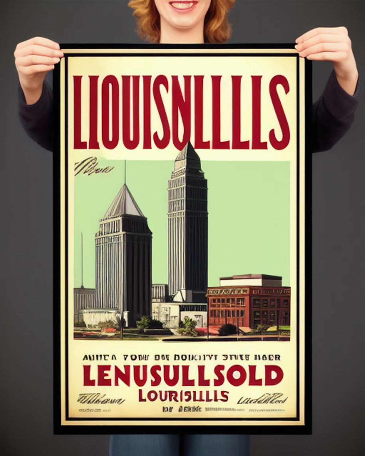 Prompt: "Create a vintage-style poster advertising Louisville, KY"