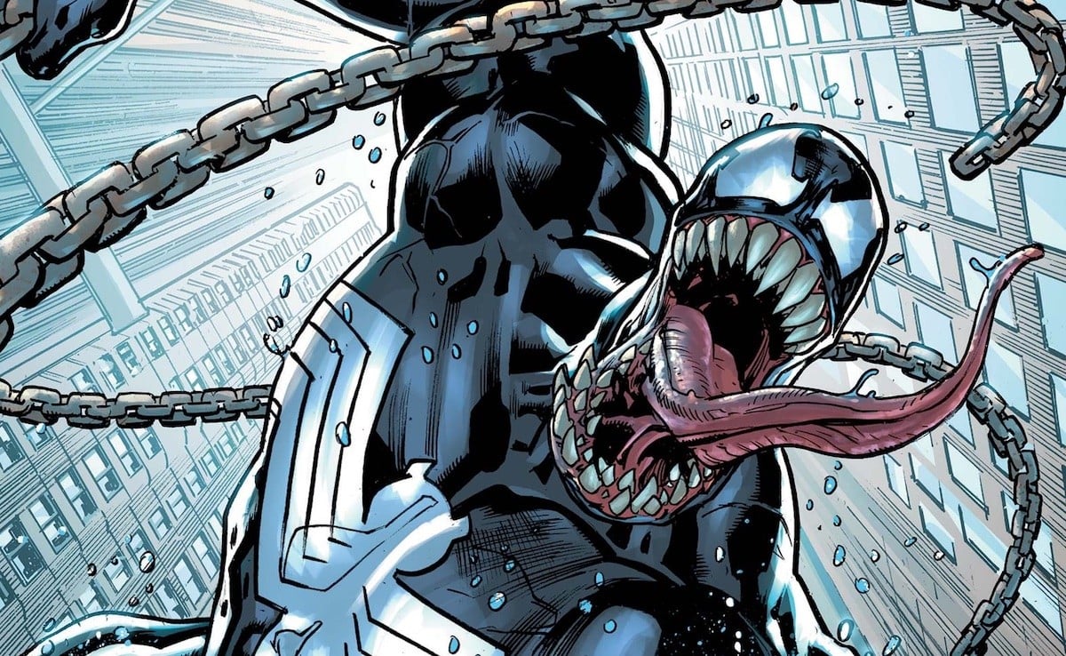 In the new "Venom," Eddie Brock has a son.