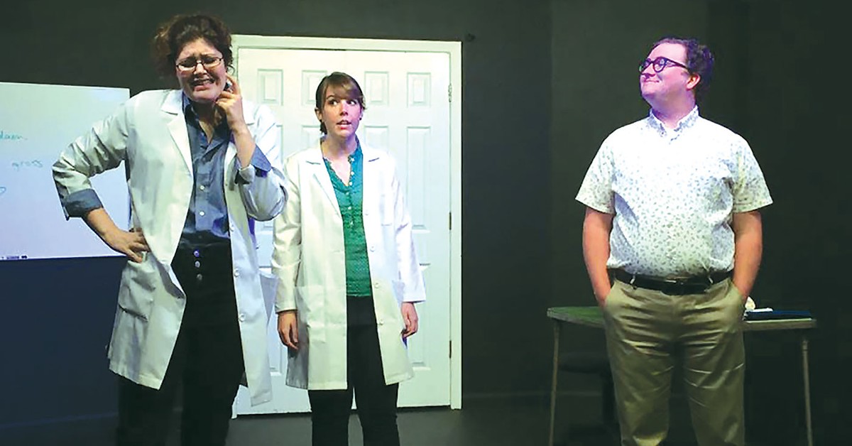 Left to right: Sabrina Spalding, Meghan Logue, and Chase Gregory from David Clark's "Schrodinger's Girl."