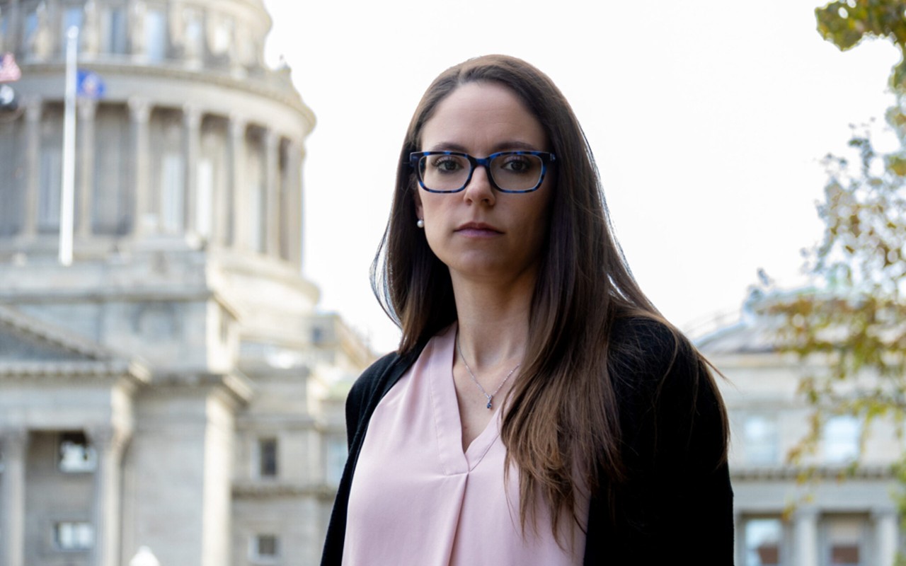 Jennifer Adkins of Idaho, who said she faced a complicated pregnancy, is suing the state over its near-total abortion ban.