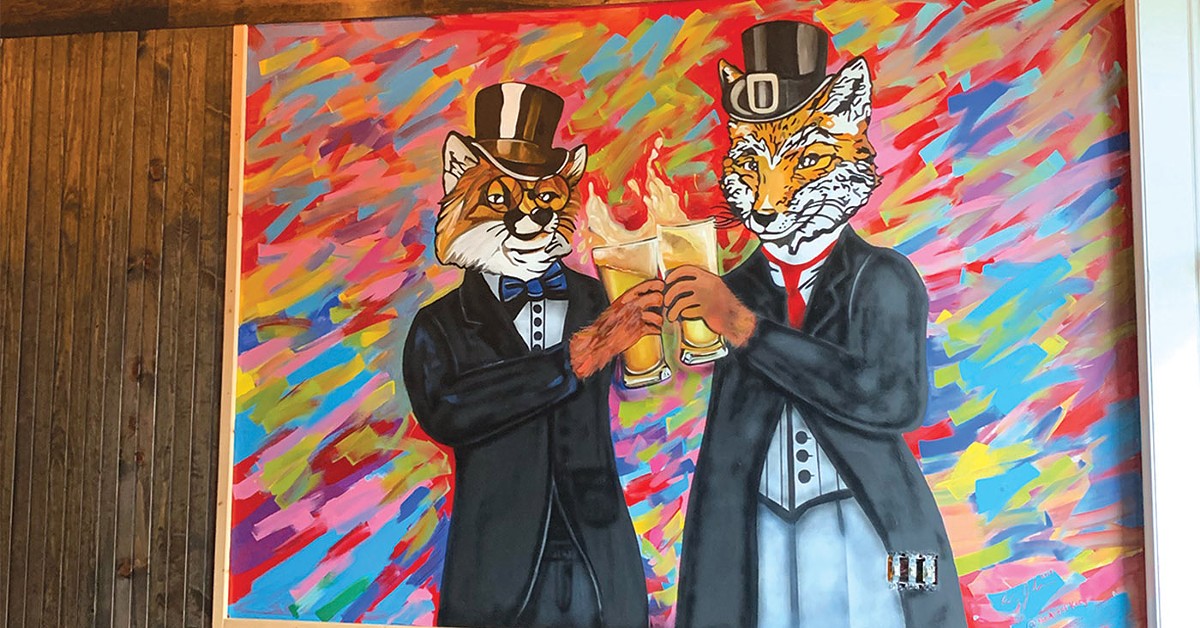 A mural at the soon-to-open Gallant Fox Brewery. Photo courtesy of the Gallant Fox.