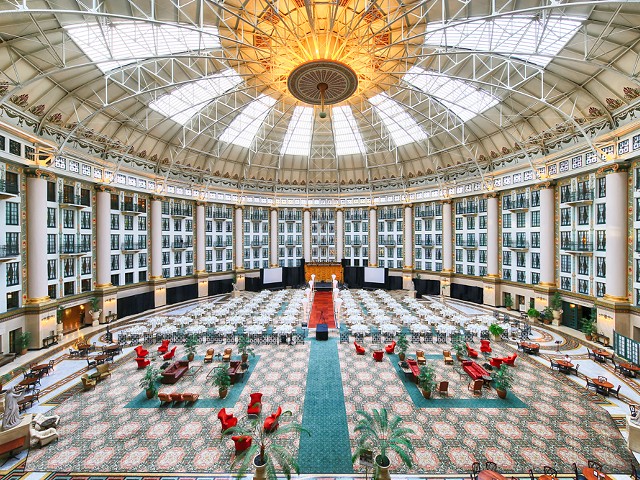The atrium of the West Baden Springs Hotel at French Lick Resort in French Lick, Indiana.
