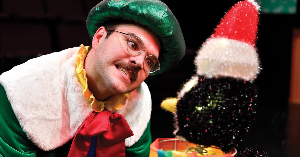 Bear Brummell portrays Crumpet, the Elf in this one-person play.  |  Photo by Jonathan Roberts.