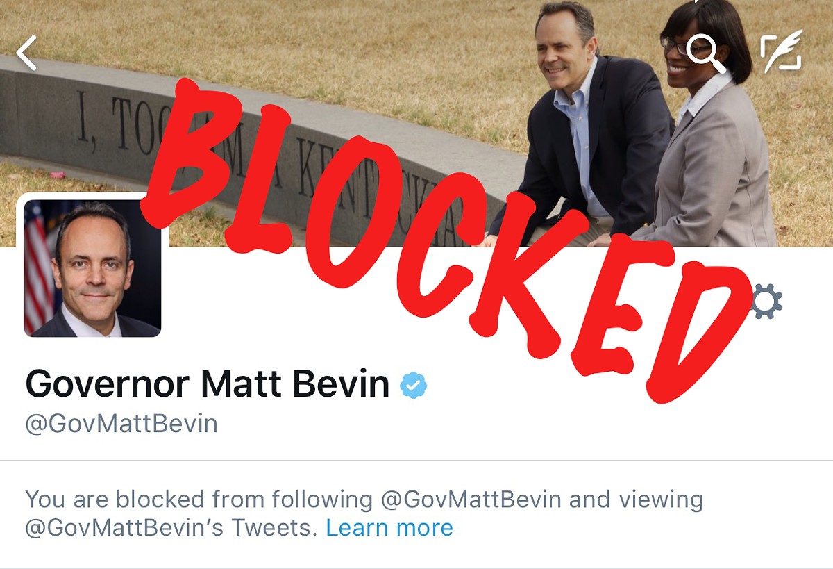 Gov. 'Blocking' Bevin &#151; stop tweeting your political propaganda, again!