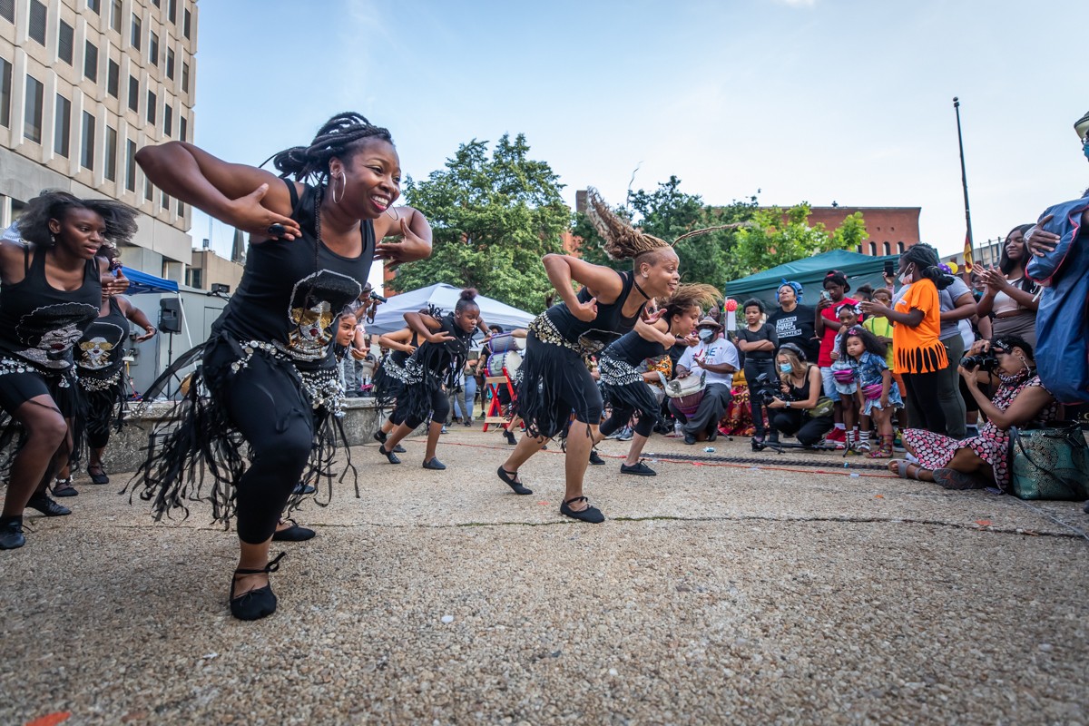 DESTINED performs at a 2020 Juneteenth celebration organized by Roots101 African American Museum, Kentucky Alliance Against Racist and Political Repression and Prolific Services LLC.