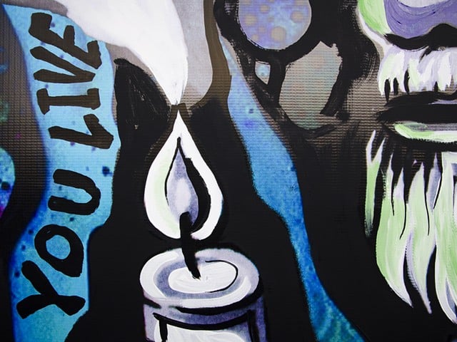 A detail of the mural, a collaboration of several local artists (photo by Nik Vechery)
