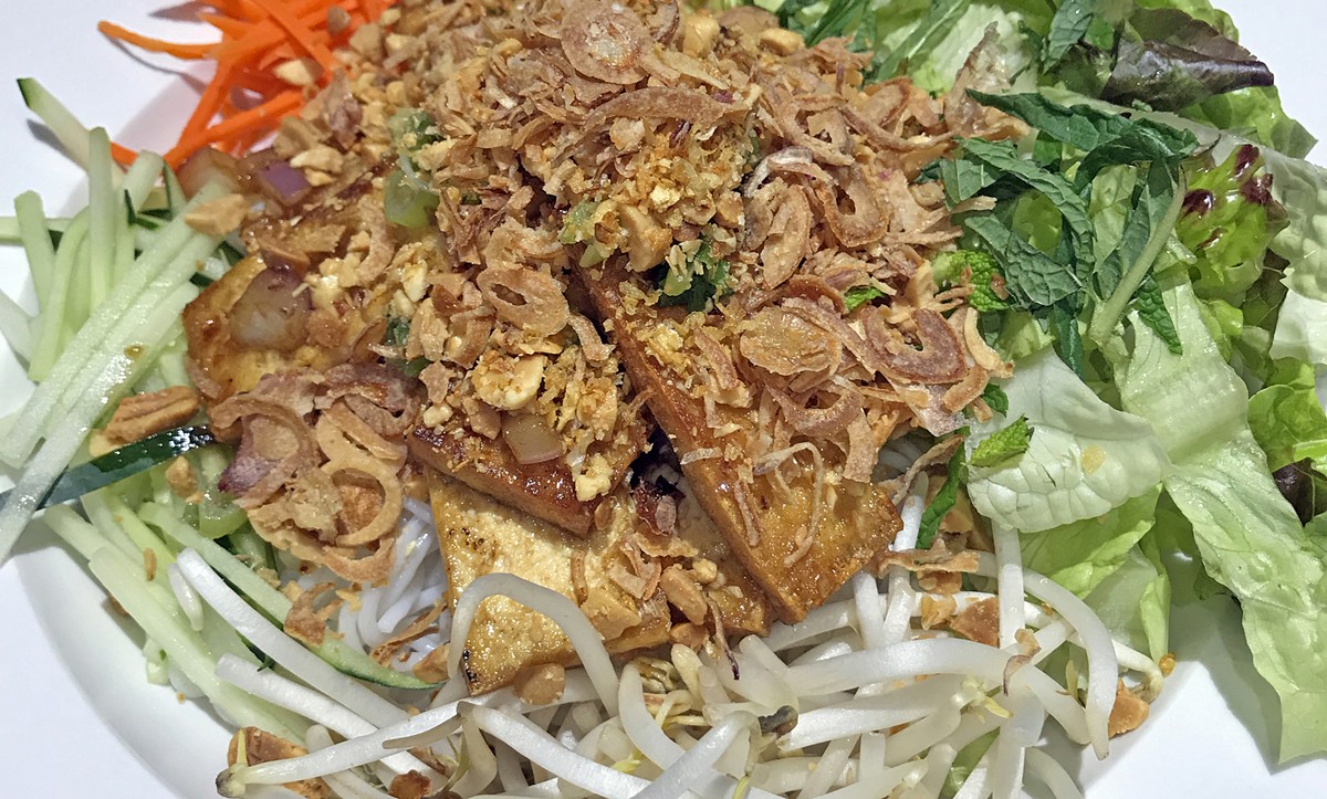 Pho Cafe&#146;s Bun Thit Nuong, a traditional Vietnamese noodle dish.