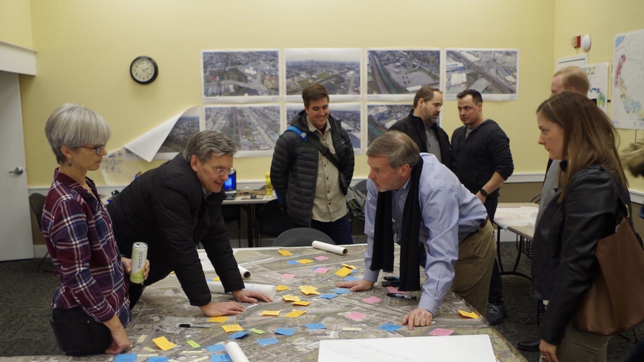 Waterway advocates, city officials and designers discussed ideas for Beargrass Creek during a brainstorming session earlier this month. | Photo by Mark R. Long.