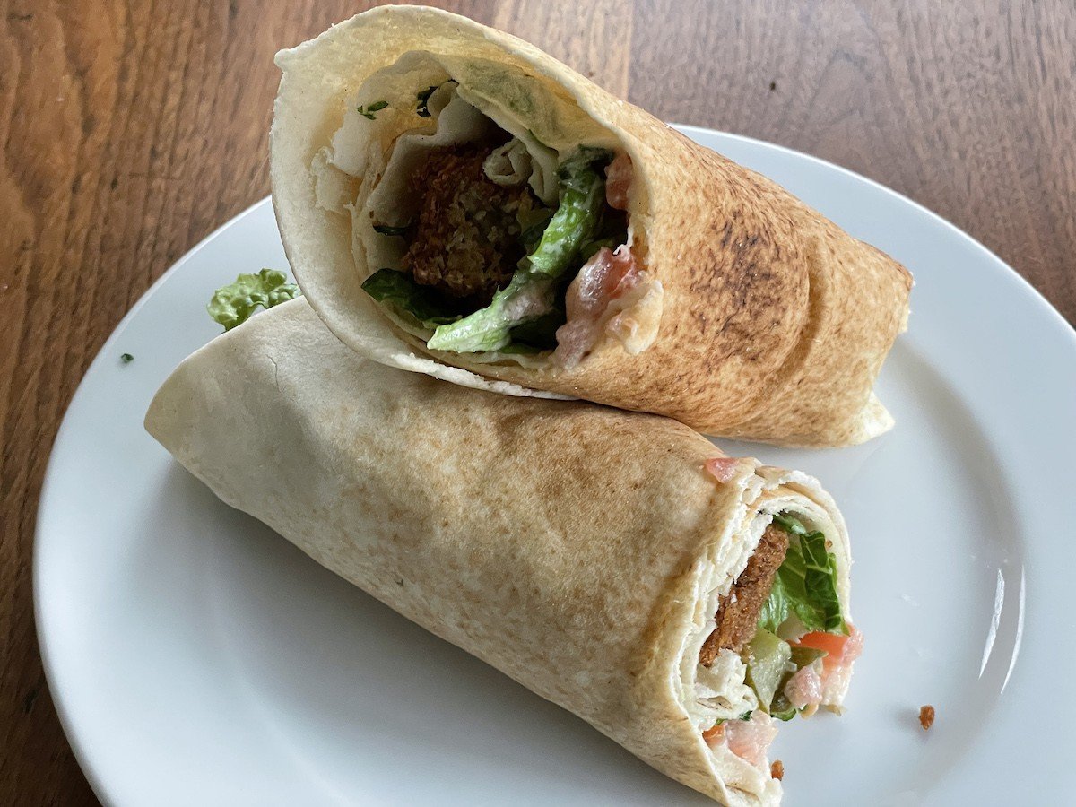 A falafel Saloova wrap is named after Simply Mediterranean's owner's mother.