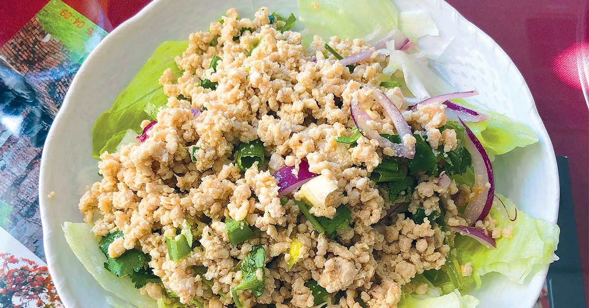 Mai&#146;s Thai&#146;s Laab, sometimes spelled larb, is a savory, finely chopped chicken salad.