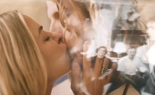 Lucky (Sam Varga) and Billie (Maggie Koerner) share a dream-like kiss in "Heart Strings."