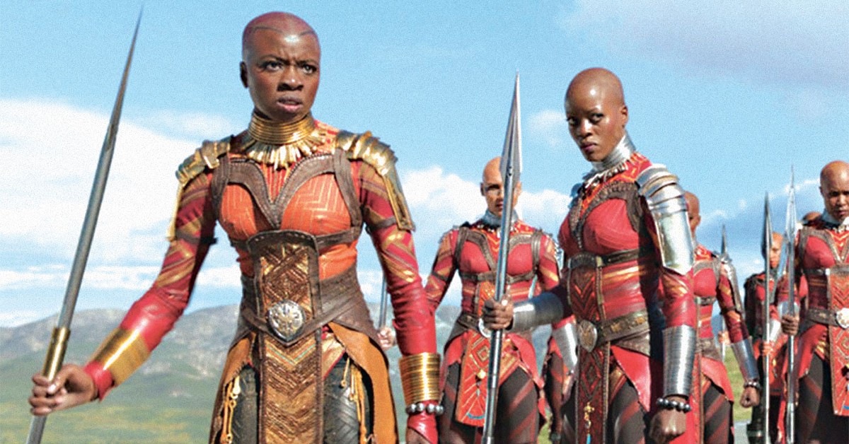 L-R: Okoye and Ayo in Marvel&#146;s &#145;Black Panther.&#146;