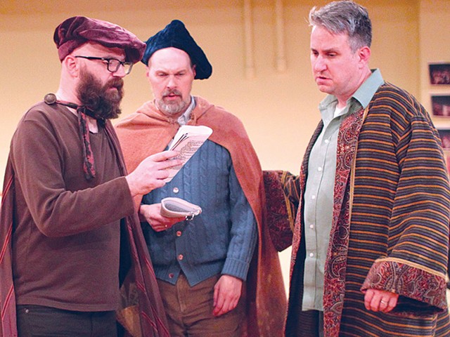 During the rehearsal of "Rosencrantz and Guildenstern are Dead," left to right: Brian Hinds, Gregory Maupin and Matt Wallace