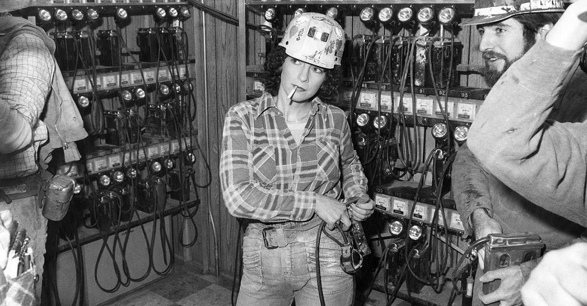"Woman Coal Miner Getting for the Shift. Consol Westland #2 Mine, Pennsylvania" by Ted Wathen