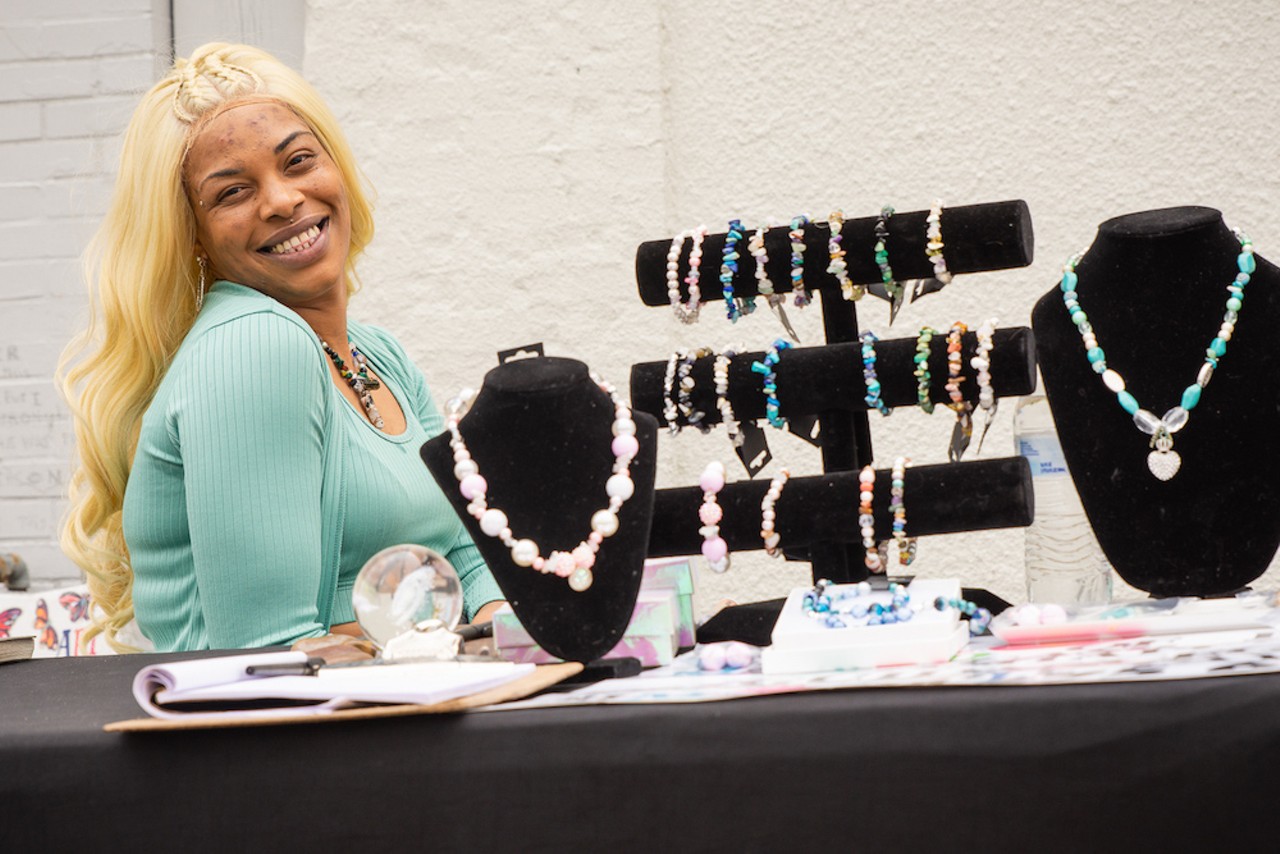 Shaqueen Sheppard selling her barcelets and necklaces.