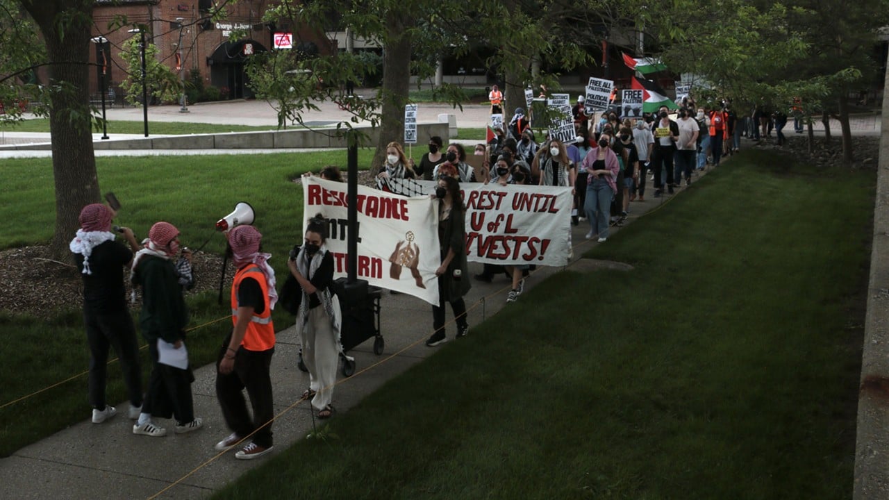 PHOTOS: Students Organized March Across UofL Campus On Nakba Day To Protest Israeli Occupation Of Palestine