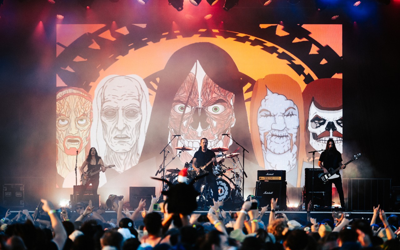 Dethklok performs at Louder Than Life on Sept. 23, 2023.