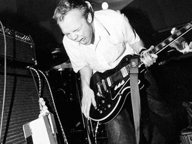 Barlow, shown here at Endpoint's final show in 1994. He now teaches in Florida. Guilt, the band he fronted for nearly eight years, reunites for a show at Headliners May 1.