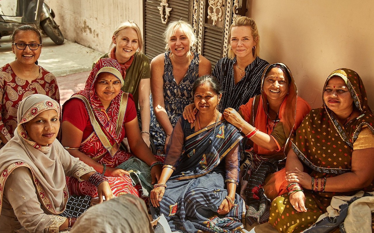 Anchal PRoject founders Colleen and Maggie Clines with artisans