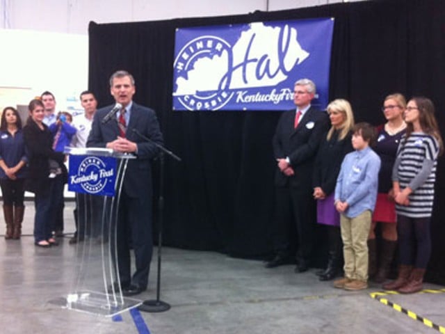 Hal Heiner announcing gubernatorial candidacy in Louisville