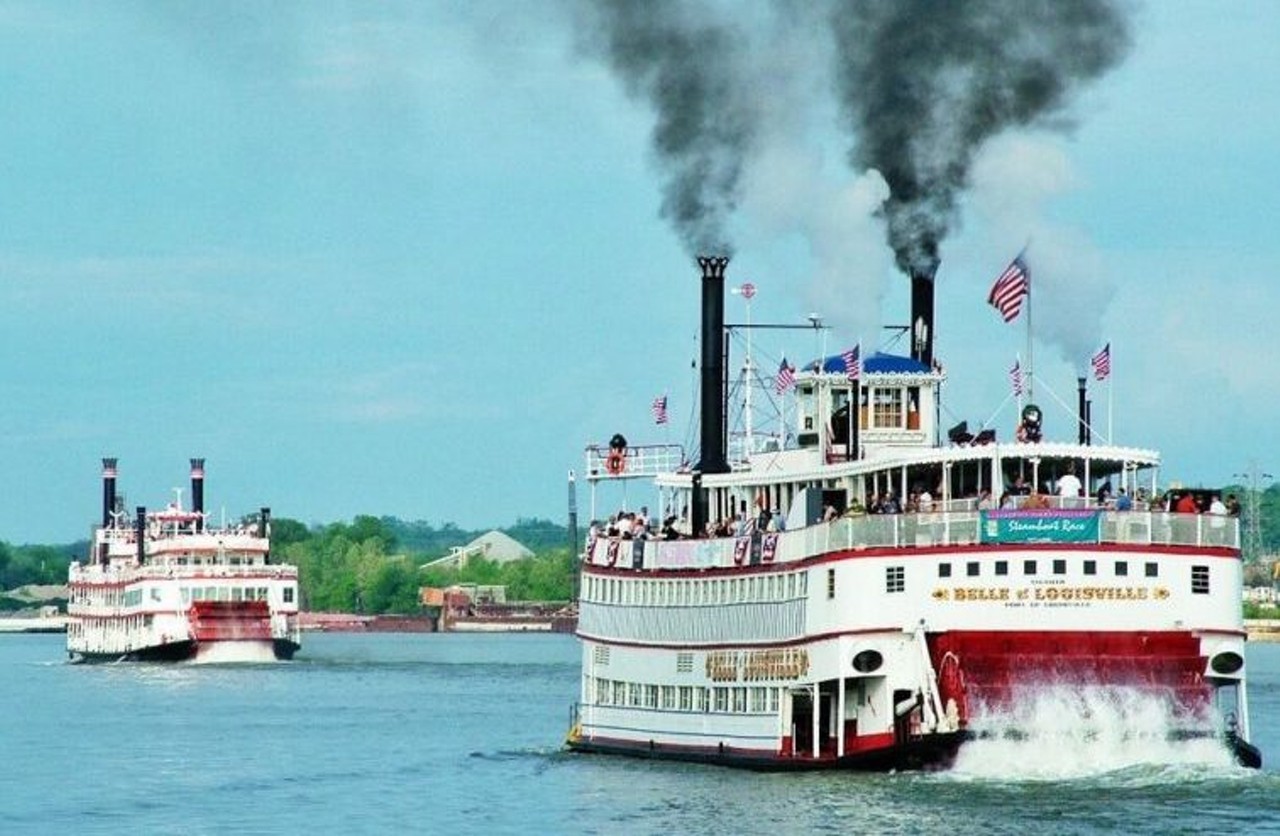 Great Steamboat Race
Wednesday, May 1
Waterfront | $80+ to ride on a boat | 4:30 p.m. boarding | 6 p.m. race startAs one of the original and longest standing traditions of the Kentucky Derby Festival, the Great Steamboat Race has been taking place on the Ohio River since 1963. The event pits vessels against each other, including the Belle of Cincinnati, as they compete for bragging rights in this race on the river!