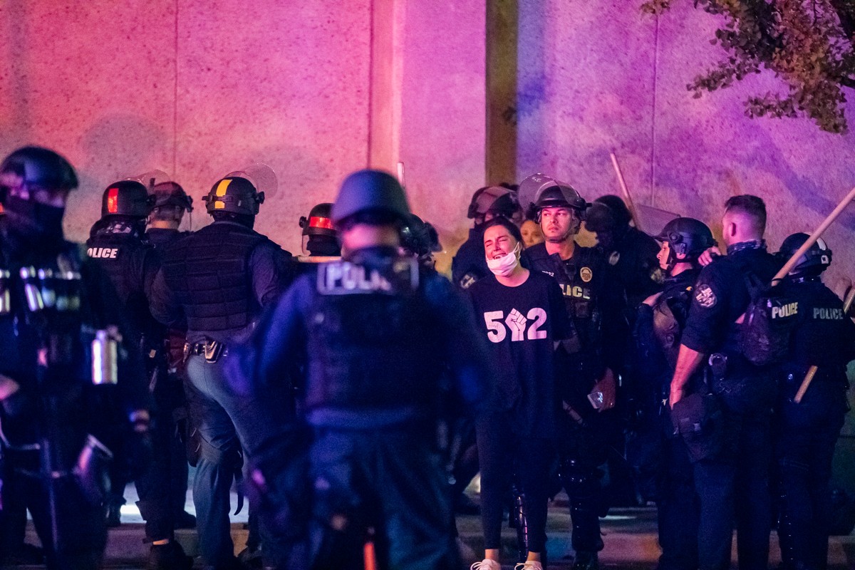 LMPD arrested protesters out past curfew on friday night.  |  Photos by Kathryn Harrington.