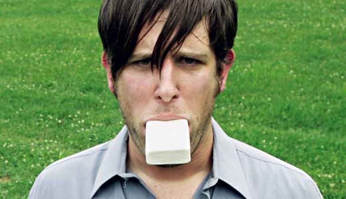 He washes his own mouth out: James Jackson Toth and what appears to be soap.