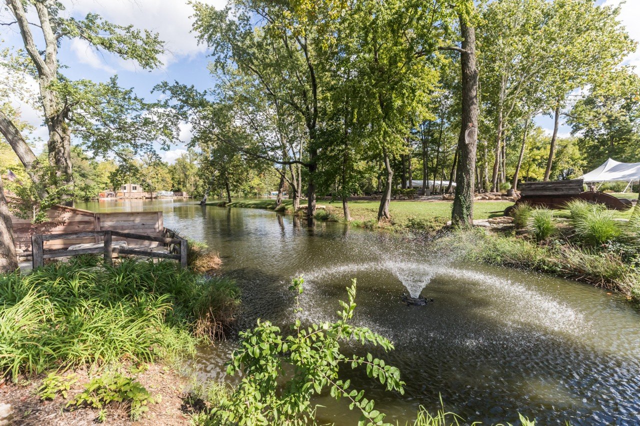 Each rental at Progress Park has access to the 2 acre pond where glampers can go swimming or use any of the provided canoes, kayaks and paddle boards.