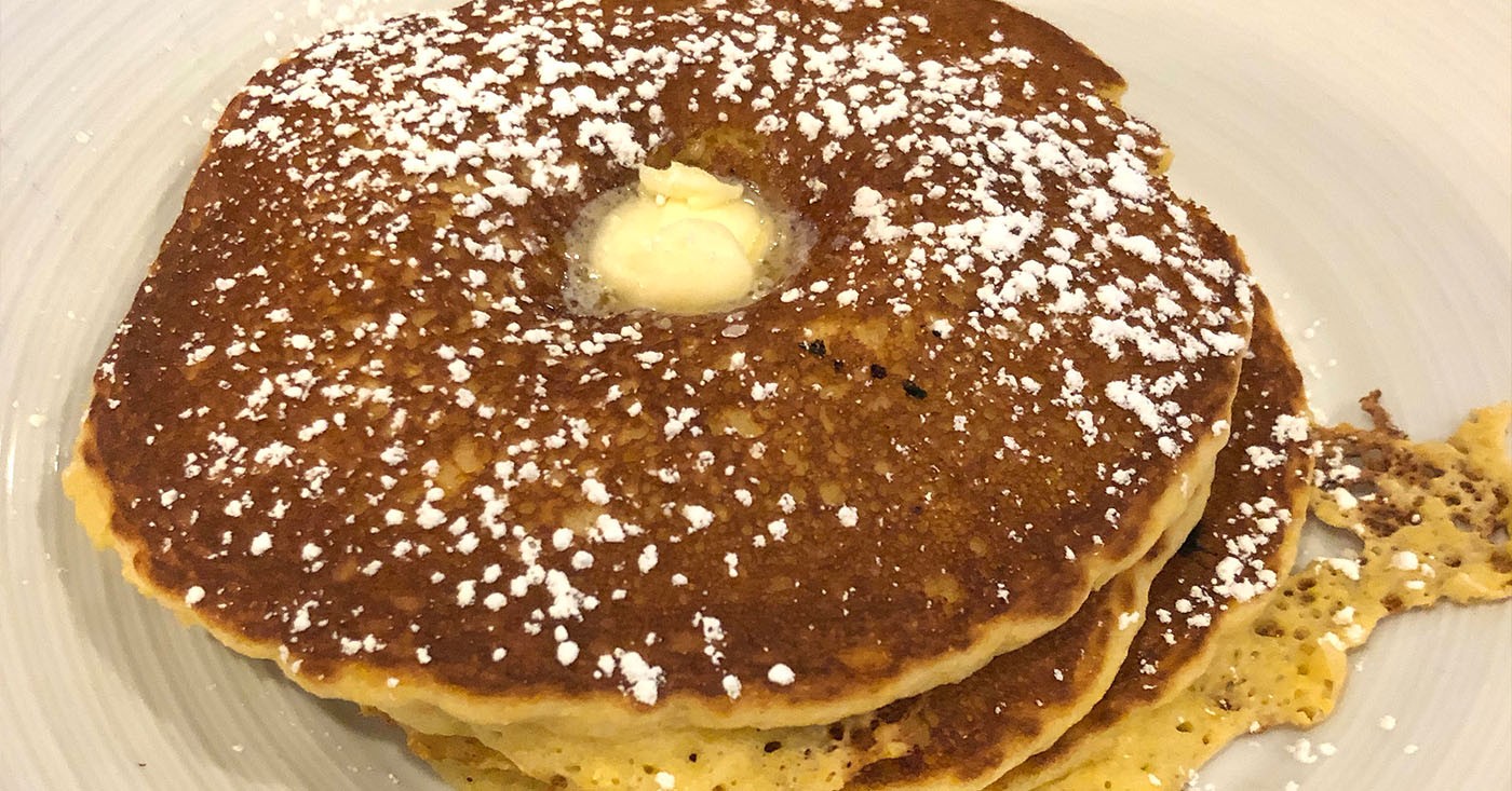 Fork & Barrel's corn pancakes are delicious on their own or with maple syrup.