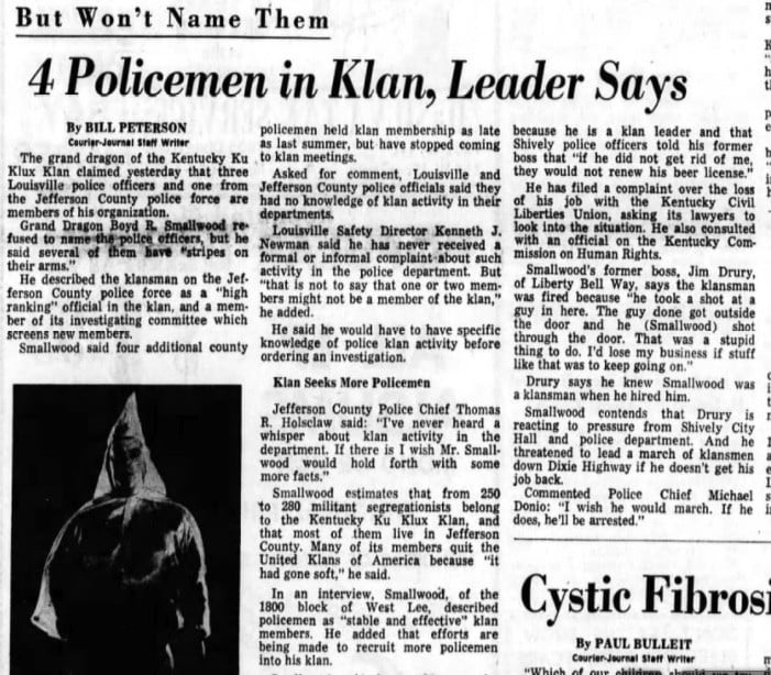 Louisville&#146;s Forgotten History Of Police Officers In The KKK