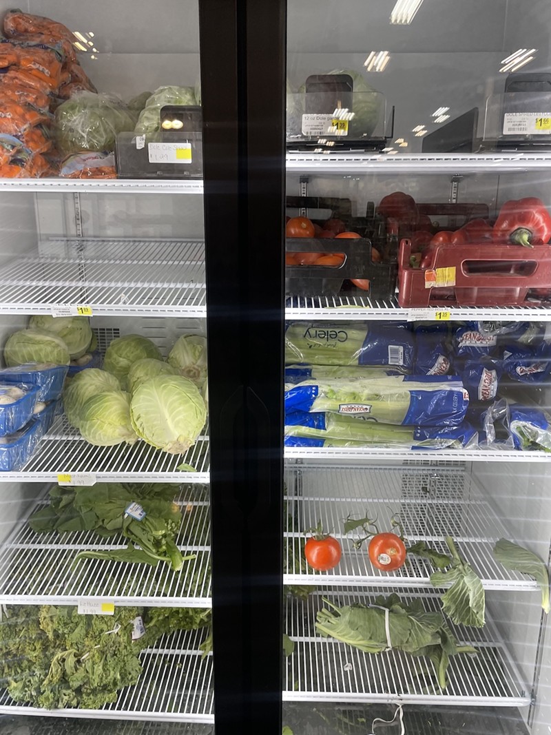 In addition to the temporary fridge units, Cash Saver is also using a drink fridge to keep the majority of its produce edible.