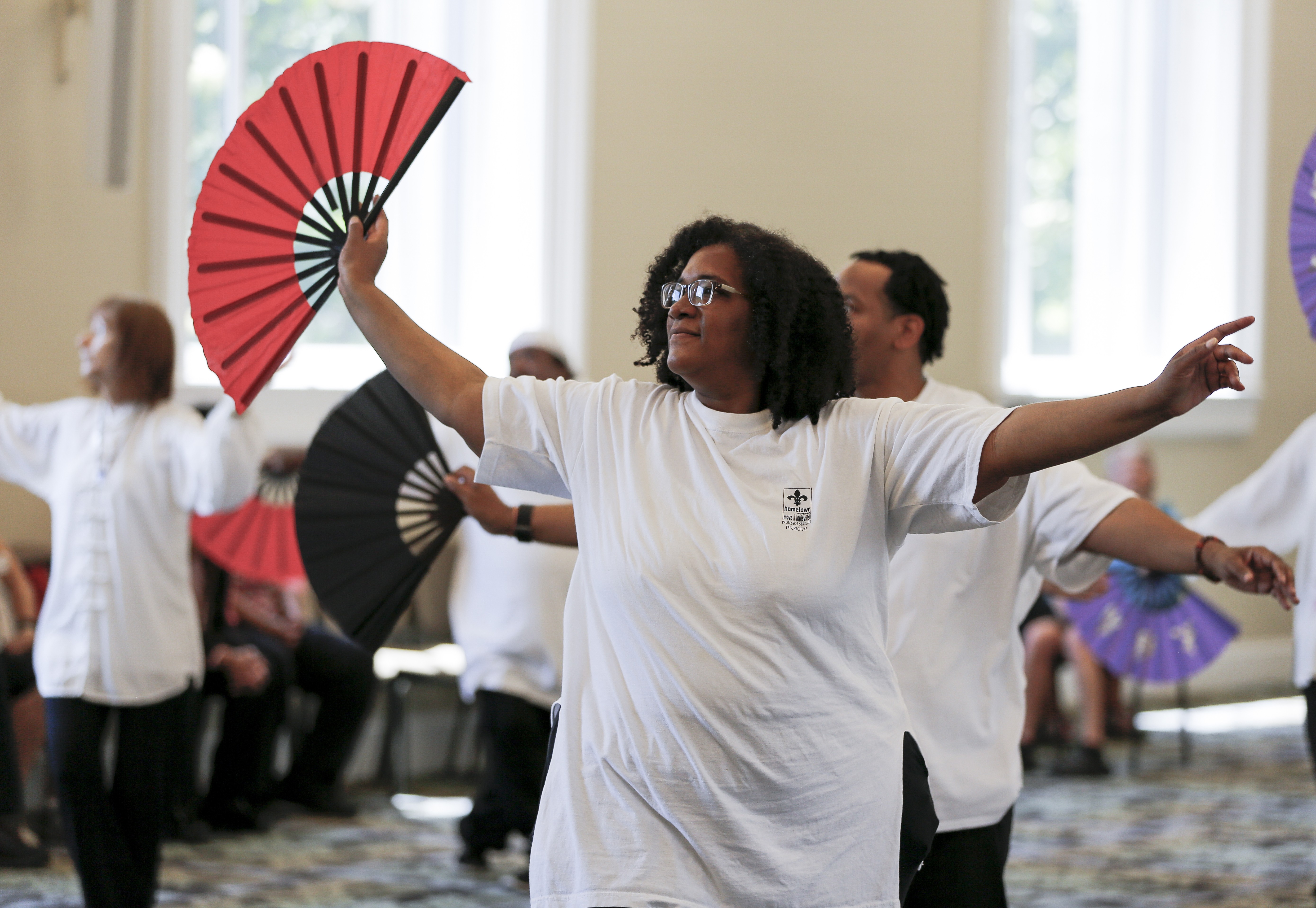 Pam Brashear performs with the Nu Chapter Tai Chi Chuan & Qi Gong Health Institute.