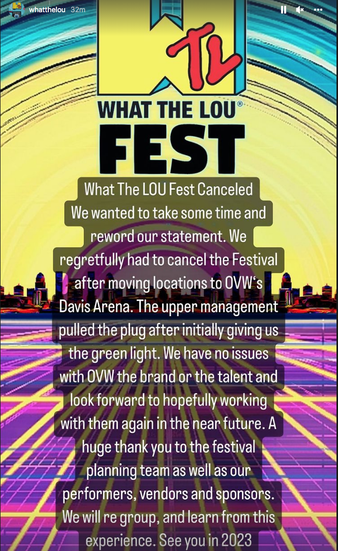 What The LOU Fest Canceled After Venue And Schedule Change