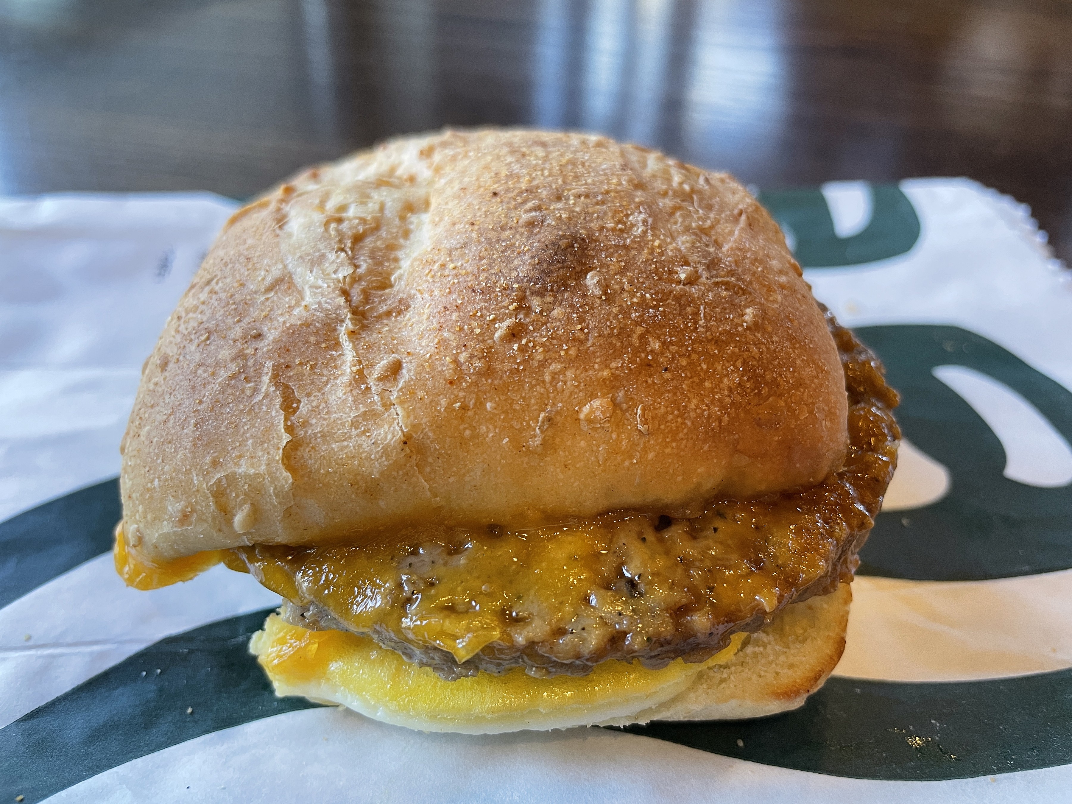 Impossible breakfast sandwich from Starbucks.