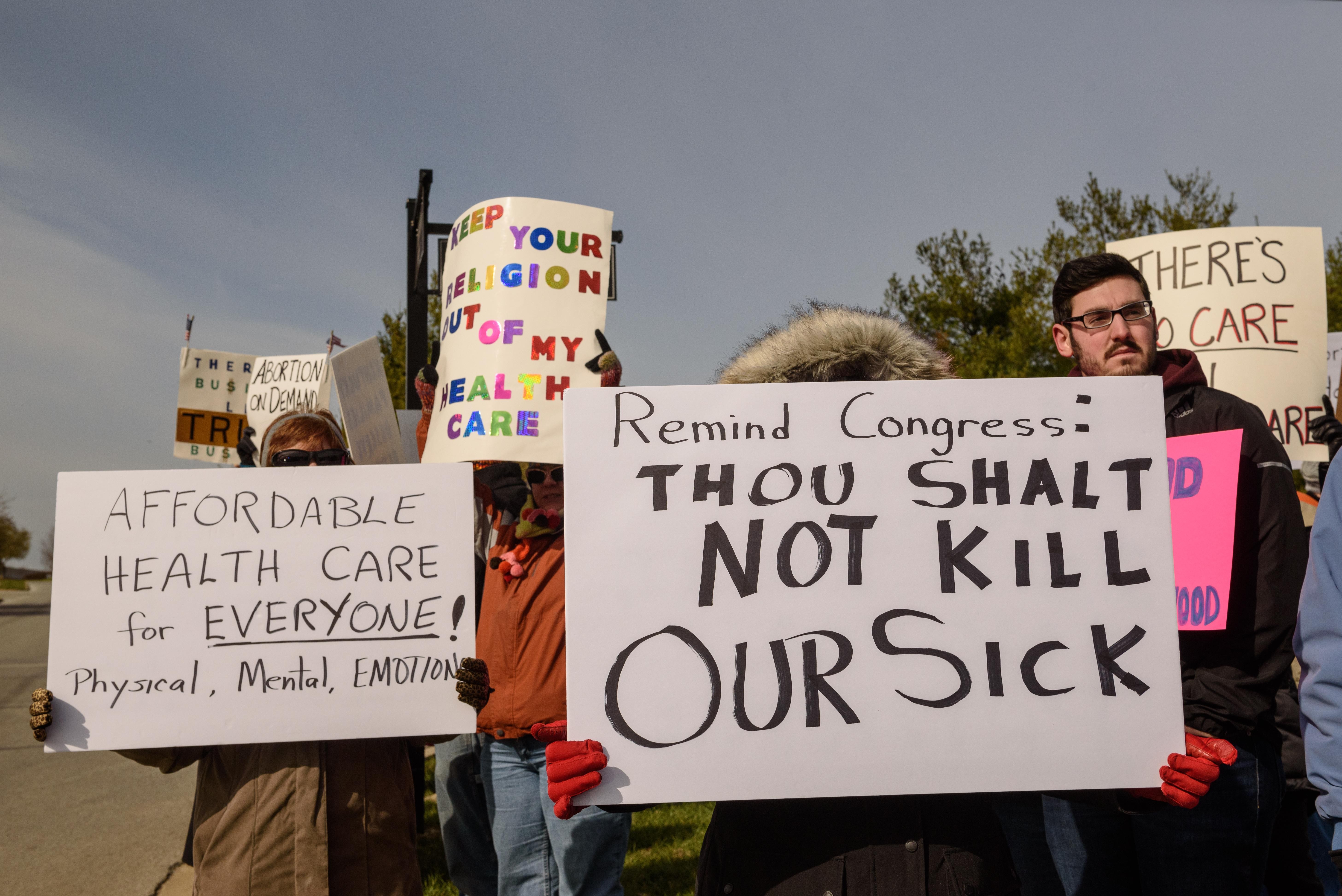 The protest was in regard to the Republican Party?'s proposed changes to the Affordable Care Act. - BRIAN BOHANNON