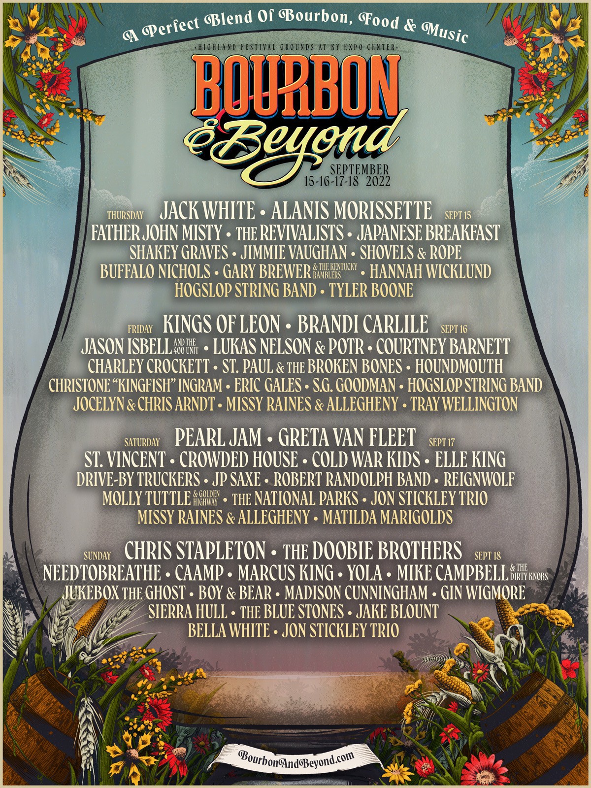 Jack White, Kings of Leon, Pearl Jam And More To Play Bourbon & Beyond 2022