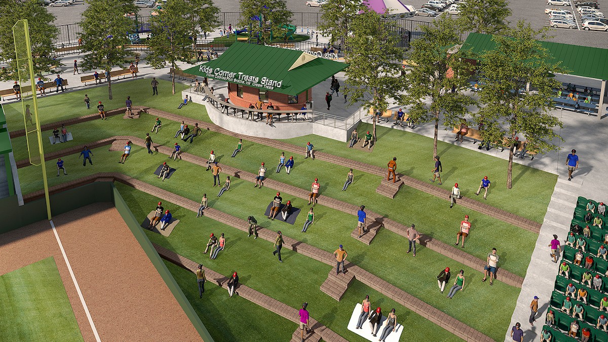 A rendering of a new family area. Photo provided by Louisville Bats.