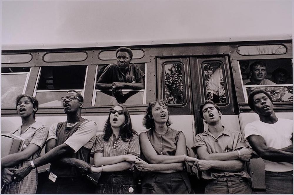 Steve Schapiro, We Shall Overcome, 1964. Gelatin silver print. Courtesy of the artist. Part of Miami University Art Museum: McKie Gallery&#146;s exhibition Lens for Freedom: Civil Rights Photography by Steve Schapiro