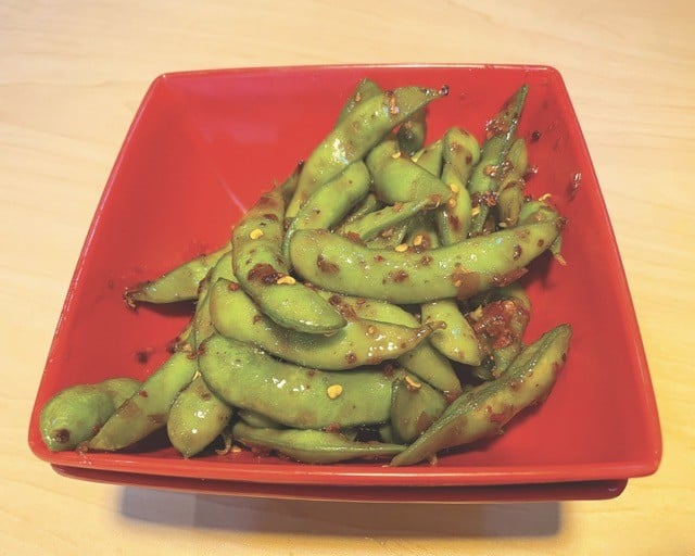 If you think edamame are just a bar snack that keeps your hands and palate mindlessly busy, you haven’t tried Kiwami’s spicy version. - Garr