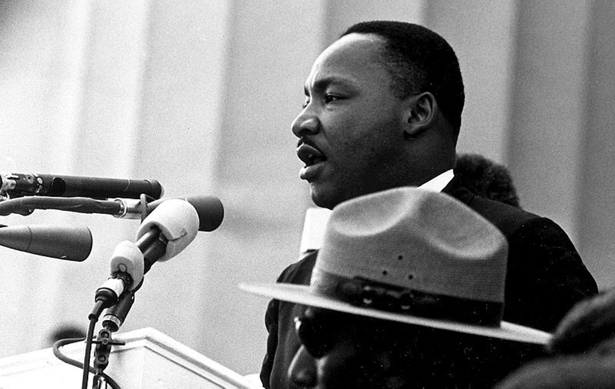 You can see showings of MLK Jr.'s "I Have a Dream" speech at The Muhammad Ali Center.