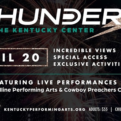 Thunder at the CenterKentucky Center for the Performing Arts | 501 W. Main St.The Kentucky Center for the Performing Arts offers three levels to watch the show indoors and the option to go out to the Belvedere Lawn. Food, cocktails, and live entertainment by Redline Performing Arts and Juggernaut Jug Band.