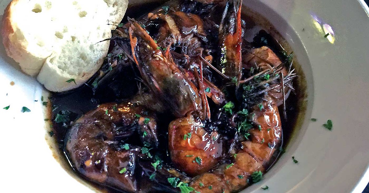 The New Orleans-style BBQ shrimp at Roux